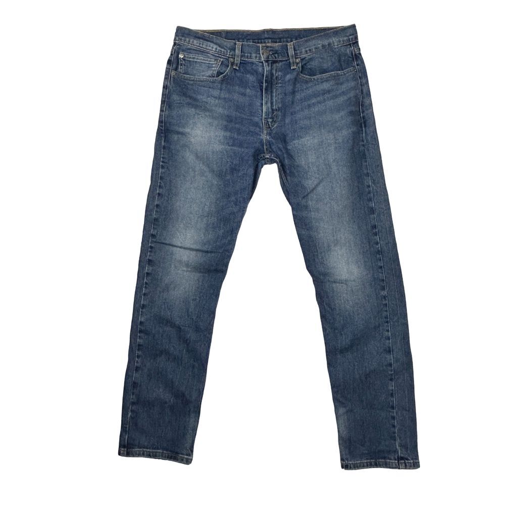 Levi's 502 Jeans Mens 35x31* Regular Tapered Stretch Denim‎ Blue Mid-Rise Faded
